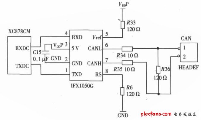 CAN 節點的接口電路圖
