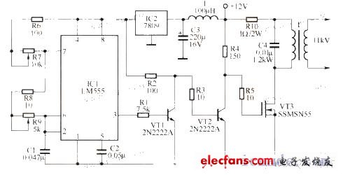 直- 交流電源（10kv）轉換電路