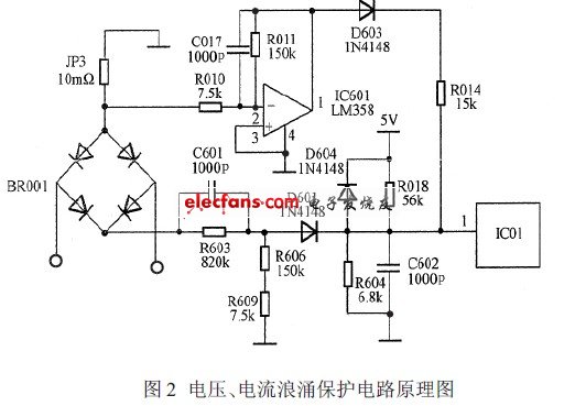 電壓、電流浪涌保護(hù)電路原理圖