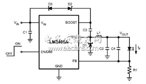 LM3405典型應(yīng)用原理圖