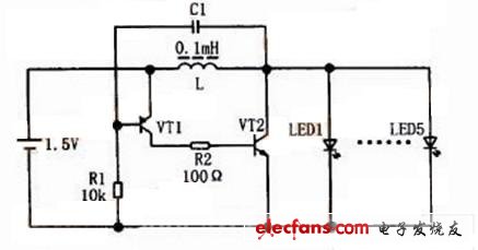 LED手電筒驅(qū)動(dòng)電路圖