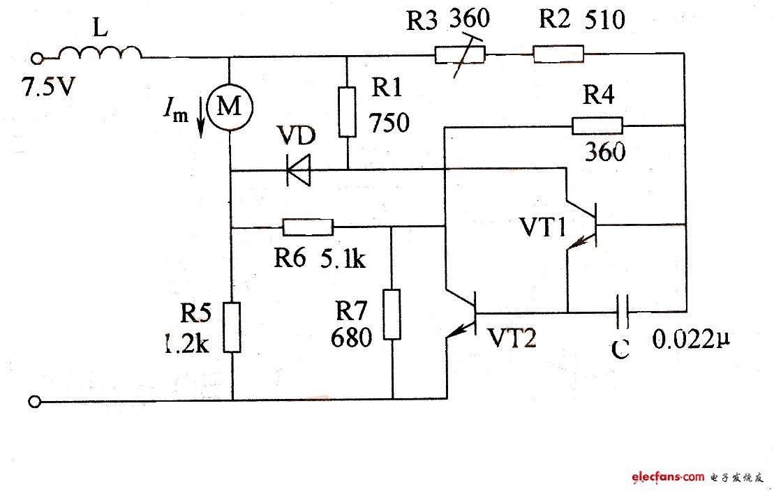 直流電動機電子穩速原理圖