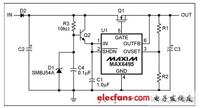 通過(guò)三極管緩沖器增大輸入電壓的過(guò)壓保護(hù)電路
