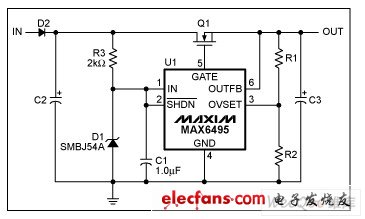  增大最大輸入電壓的過(guò)壓保護(hù)電路