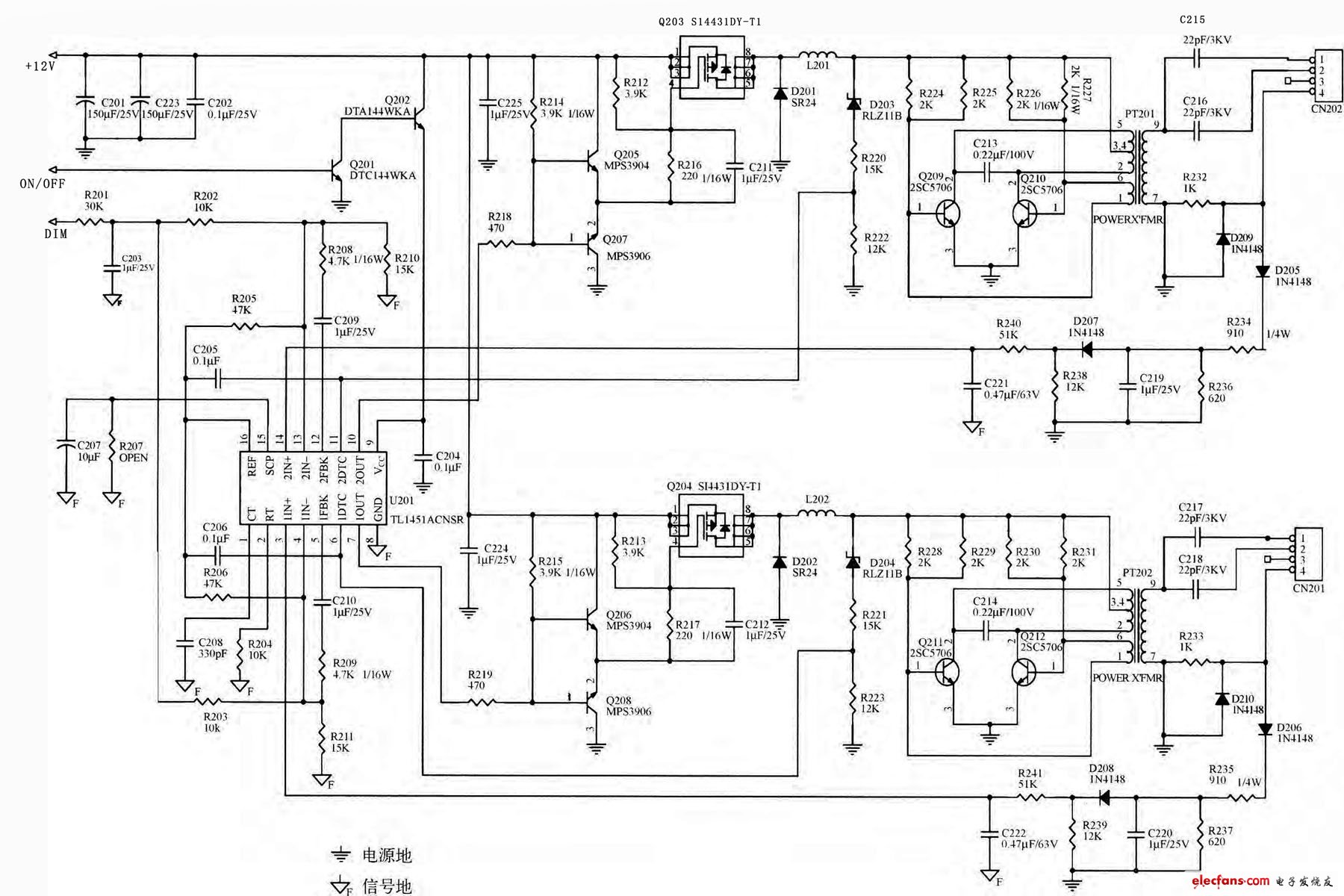 TL1451與Royer驅動電路構成的高壓板電路