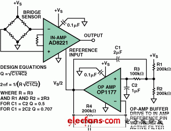 Analog Devices:將運(yùn)算放大器緩沖器接成有源濾波器驅(qū)動儀表放大器的參考輸入引腳