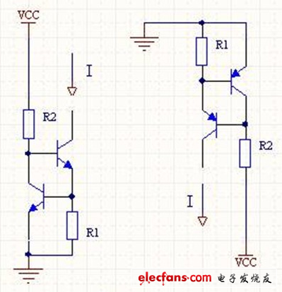 用兩個(gè)三極管構(gòu)成一個(gè)恒流源