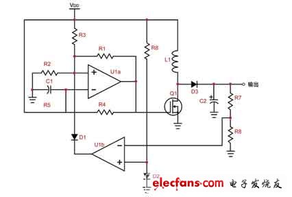 使用兩個比較器的升壓式開關電源