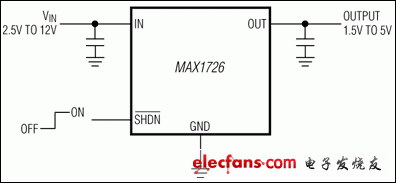 MAX1725，MAX1726：典型工作電路
