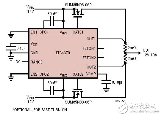 12V、10A負載均分電路圖