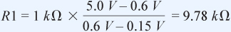 因此，可使用以下公式獲取150 mV的有效反饋基準，其中R2 = 1 kΩ，VSUP = 5 V：