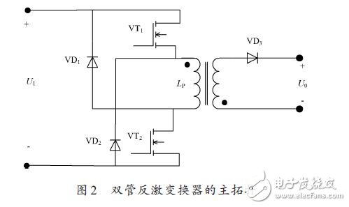 雙管反激拓撲結構圖
