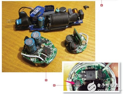 拆解：減小了體積與成本的非隔離驅動器LED燈泡