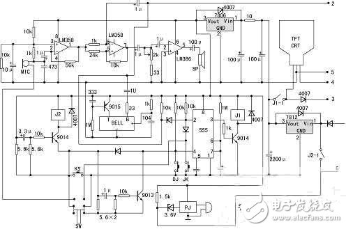 彩色壁掛可視門鈴整體電路設(shè)計