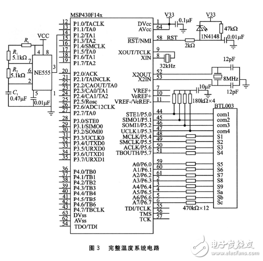 MSP430單片機熱敏電阻溫度測量系統電路設計
