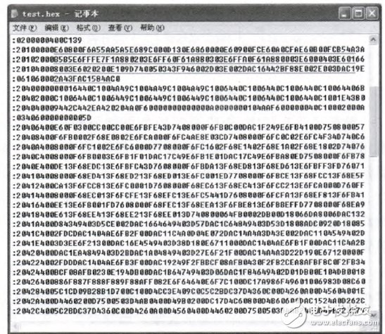 圖5 目標HEX文件2圖6 Flash中的數據