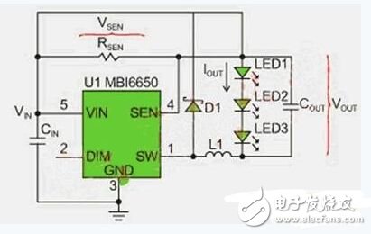 圖3：MBI6650應用電路。