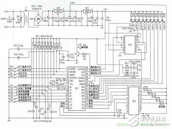 電路分享：用微處理器如何設(shè)計(jì)洗碗機(jī)電路