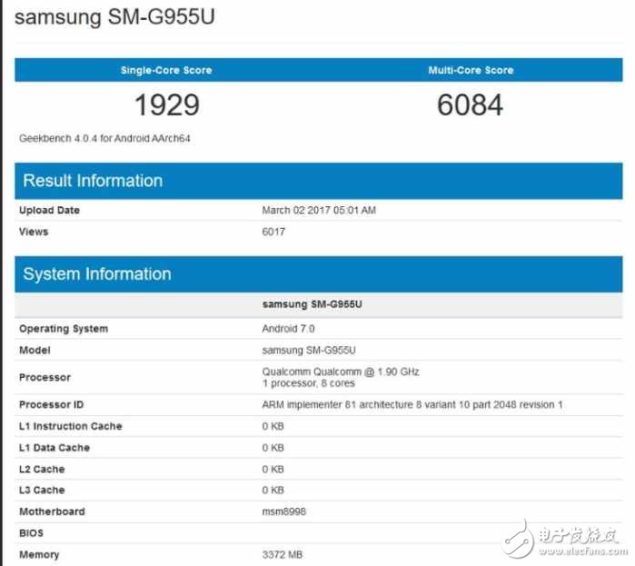 三星Galaxy S8跑分曝光，或許超越華為mate 9，成為新一代的安卓機皇