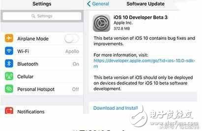 蘋果iOS10.3，APFS文件系統，16G版本的福星