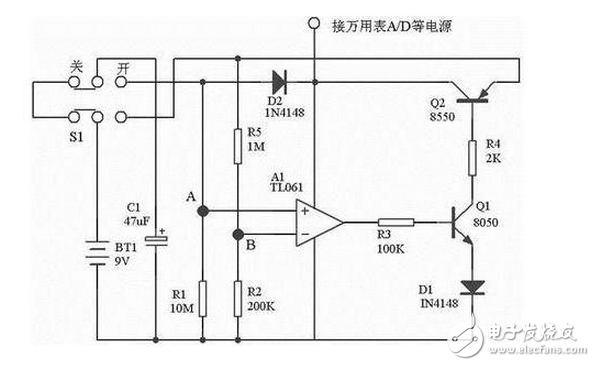 今天用萬用表的時(shí)候，突然很奇怪，為什么過了一段時(shí)間不使用后它就“自我了結(jié)”了呢？怎么實(shí)現(xiàn)的呢？實(shí)驗(yàn)室的福祿克表，蠻貴，不敢擅自拆開，所以就網(wǎng)上查詢資料，呵呵，這一查，好玩了。發(fā)現(xiàn)了各種軟關(guān)機(jī)電路，就是單片機(jī)工作一會(huì)后，自動(dòng)關(guān)機(jī)了。好靈性和智能哦。