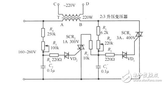 雙向可控硅觸發電路設計，雙向可控硅組成的交流穩壓器電路