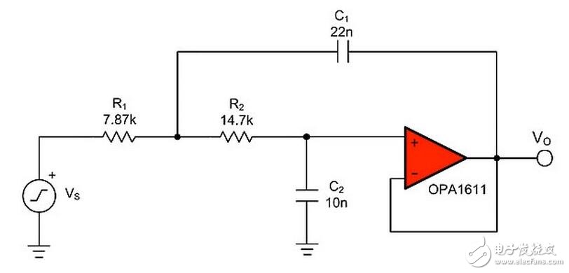 有源濾波器電路、用于數(shù)據(jù)轉(zhuǎn)換的去頻迭濾波器以及放大器中的反饋電容均為高介電常數(shù)MLCC可能會(huì)帶來(lái)失真的電路。為了說(shuō)明這一效應(yīng)，設(shè)計(jì)人員采用TI的FilterPro軟件設(shè)計(jì)了一款使用Sallen-Key拓?fù)涞?kHz巴特沃茲有源低通濾波器。有源濾波器就是一種電容失真降低整個(gè)電路性能的常見應(yīng)用。