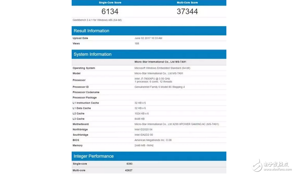 英特爾Skylake X處理器現(xiàn)身跑分庫(kù)：對(duì)比AMD Ryzen處理器結(jié)果有點(diǎn)