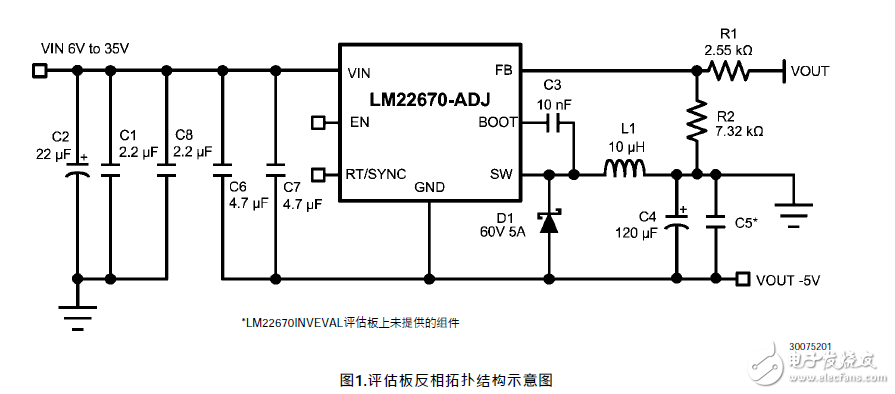 LM22670評估板反相拓撲結構和應用說明