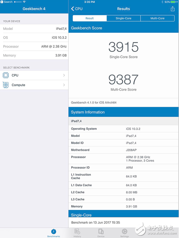 新10.5/12.9英寸iPad Pro跑分曝光：A10 X+4GB內存跑分恐怖