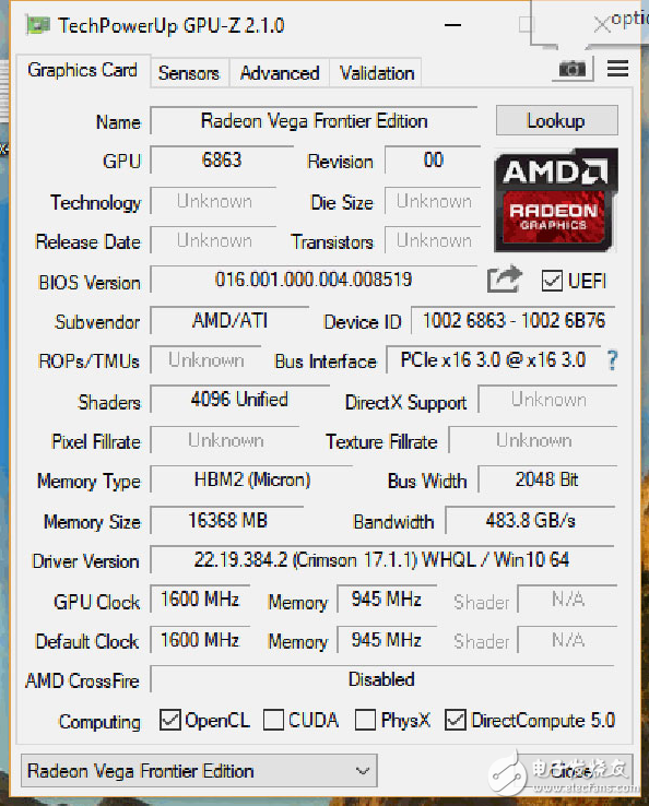 AMD旗艦卡Radeon Vega Frontier專業(yè)卡首發(fā)跑分:跑不過GTX1080