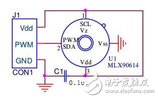 　Melexis單點(diǎn)紅外測(cè)溫產(chǎn)品MLX90614已經(jīng)面市有好幾年，在各個(gè)領(lǐng)域也得到不同的應(yīng)用，總結(jié)和探討關(guān)于這款紅外測(cè)溫產(chǎn)品的應(yīng)用經(jīng)驗(yàn)必不可少。為此我整理了關(guān)于MLX90614接地和布板的一些經(jīng)驗(yàn)，首先我們來(lái)談?wù)凱WM模式下芯片去耦設(shè)計(jì)。
