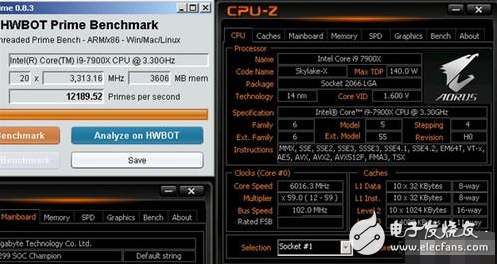 全球最牛CPU誕生:i9-7900X超頻至6016MHz得分12189.52!需零下110度極寒環(huán)境