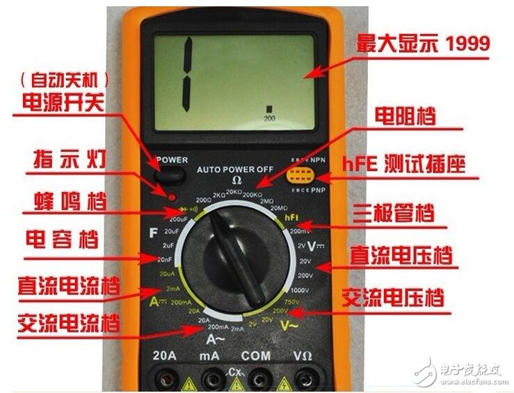 數(shù)字萬(wàn)用表使用方法及測(cè)試電流、電容、二極管的方法解析