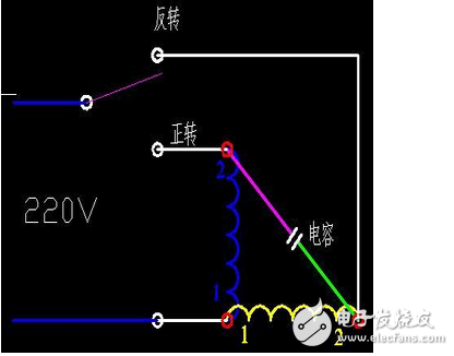 單相電機接線圖實物圖_單相電機正反轉接線圖_單相電機繞組接線圖