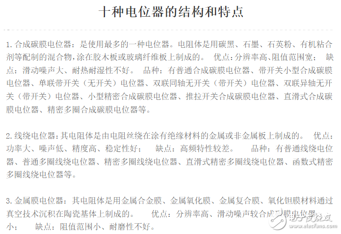 電位器工作原理、結構、判斷電位器的好壞、分類、接線圖、主要參數