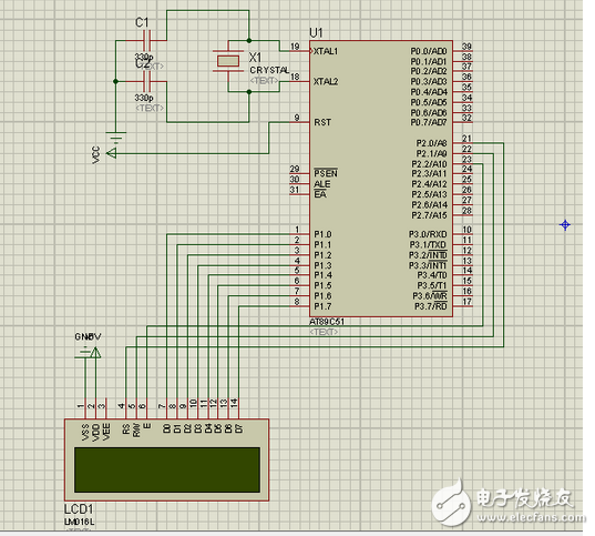 lcd1602中文資料分享：lcd1602接線圖_lcd1602與單片機連接圖
