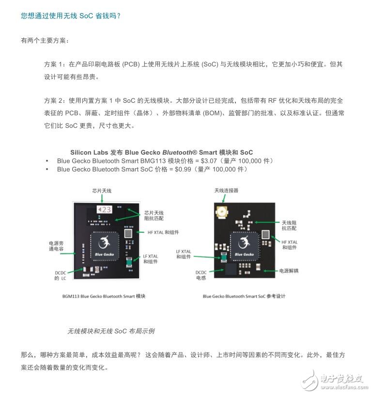 SoC中的六項(xiàng)隱性成本 在無線模塊和無線SoC之間選擇時的考慮因素
