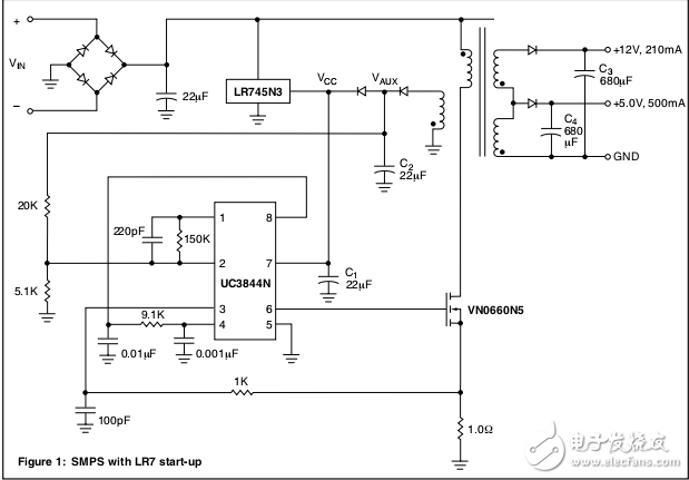 LR7啟動高效的開關電源電路