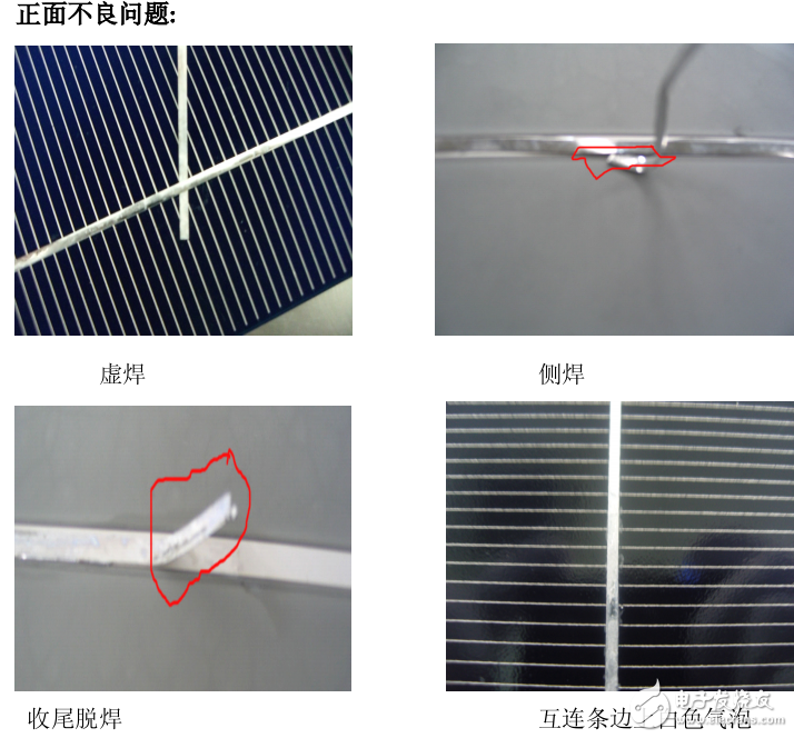 太陽(yáng)能光伏組件不良現(xiàn)象解剖示例