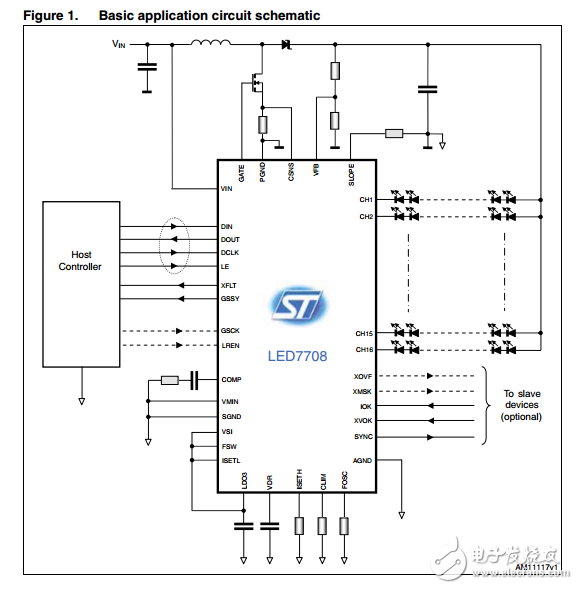 led7708升壓控制器和四線16通道×85毫安的LED驅動串行接口數據表