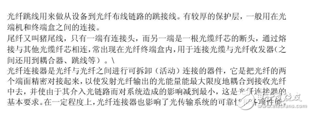 光纖連接器與光纖跳線和尾纖的聯系及區別介紹
