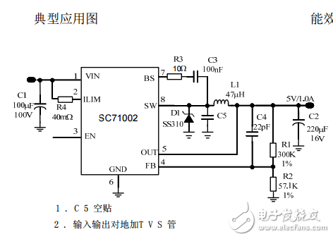 SC71002 2A 80V 200KHz 開關降壓轉換器