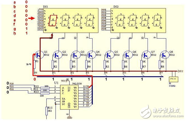 74ls138驅動數碼管顯示設計