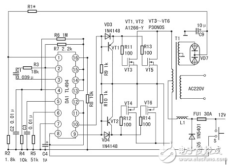 tl494簡單逆變器電路分析