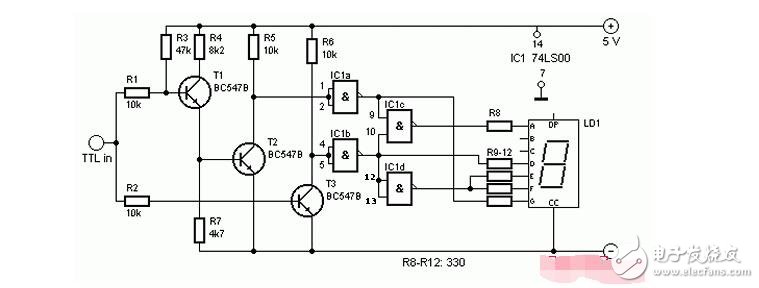 74ls00的引腳圖及應用電路