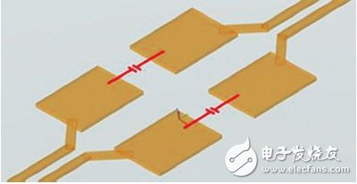 圖5 使用Keysight EMPro建模電容表面貼裝焊盤與差分走線串聯。