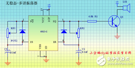 CD4013集成電路信號傳送特性及應用電路（多地控制燈開關）