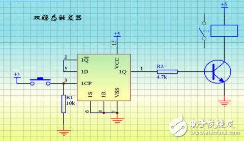 CD4013集成電路信號傳送特性及應用電路（多地控制燈開關）