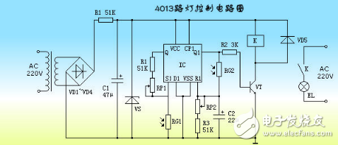 CD4013集成電路信號傳送特性及應用電路（多地控制燈開關）